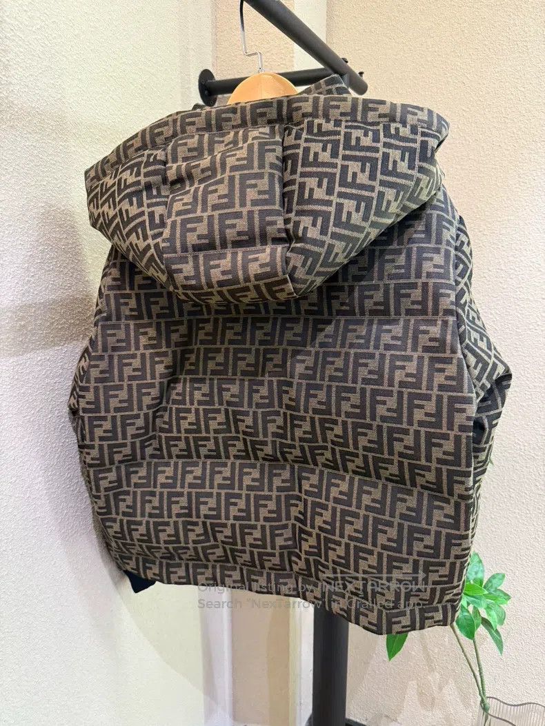 Fendi Fendi Brown Full Print Logo Hooded Down Jacket Size XS / US 0-2 / IT 36-38 - 2 Thumbnail