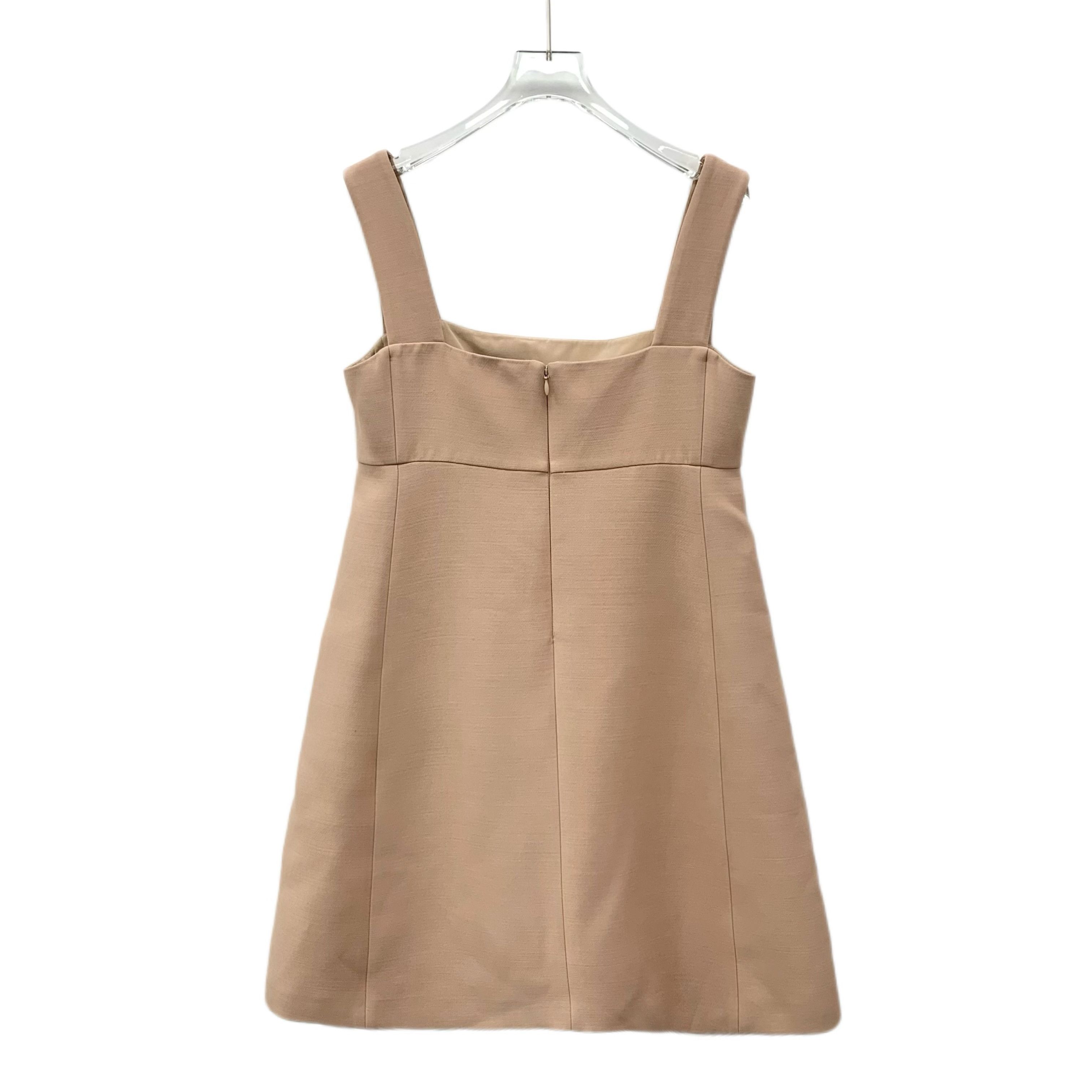 Dior Christian Dior Beige Square Neck Wool Slip Dress (Size S) Size S / US 4 / IT 40 - 8 Thumbnail