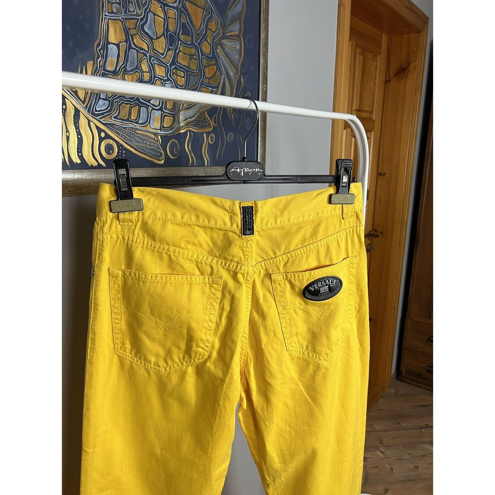 Versace RARE! Versace V2 Classic Men`s Yellow Denim Straight Pants S Size US 33 - 12 Thumbnail