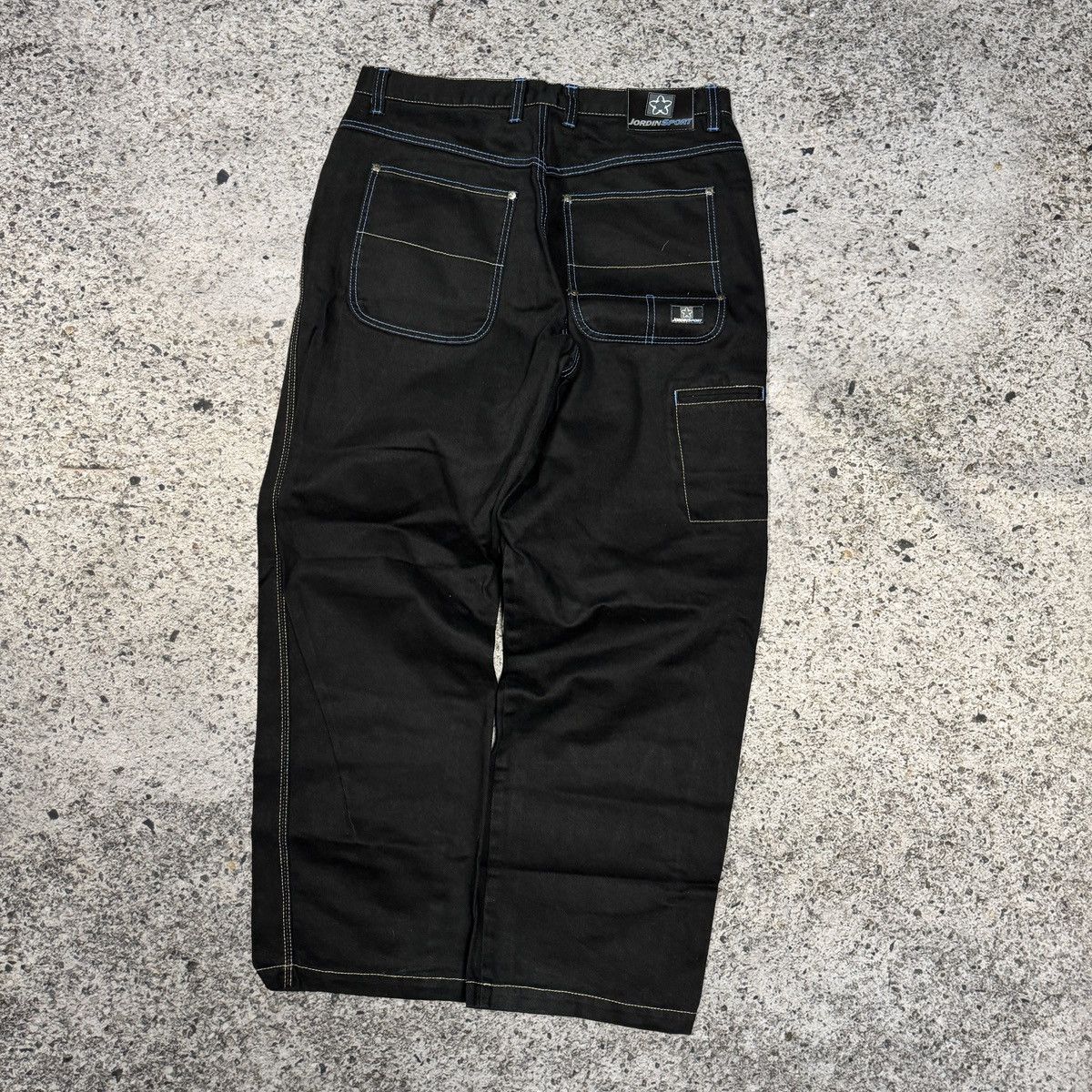 Vintage Y2K Jordin Black Wide Baggy Skater Jeans ERD Grunge Jnco Size US 35 - 8 Thumbnail