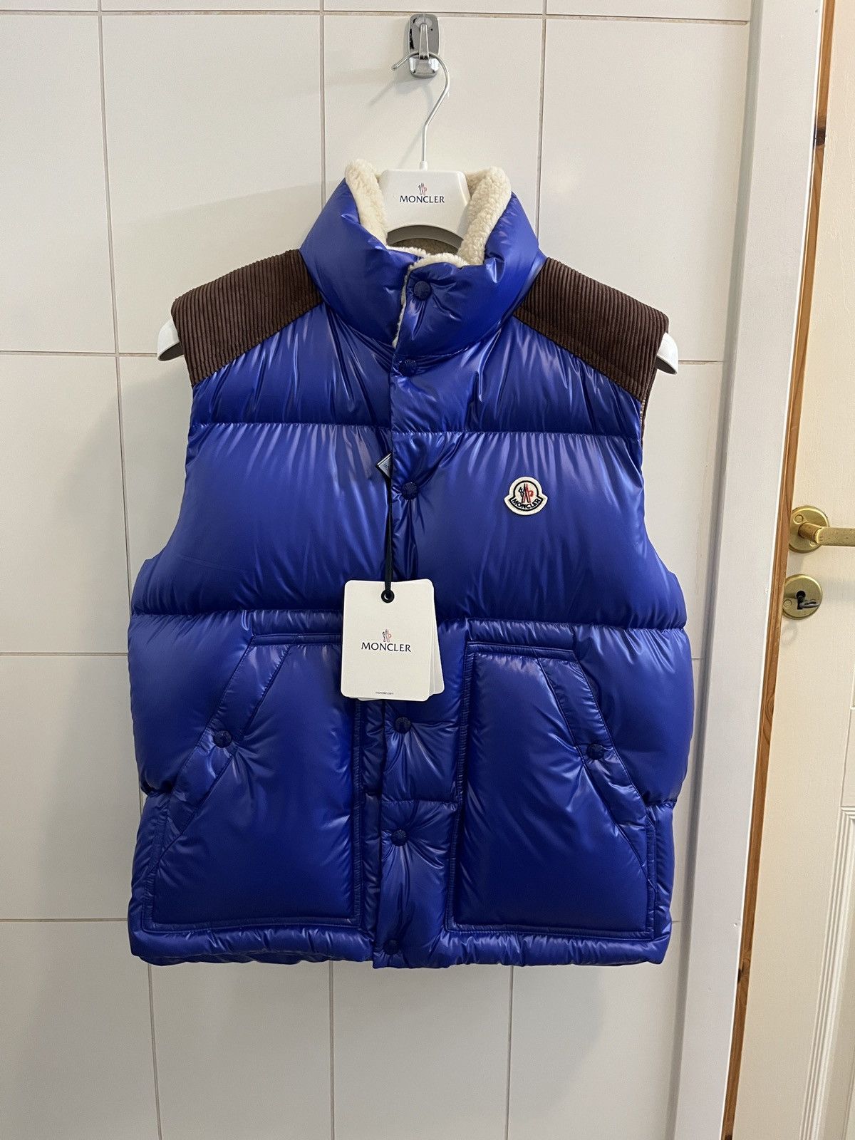 image of Moncler Ardeche Gilet Vest in Blue, Men's (Size Medium)