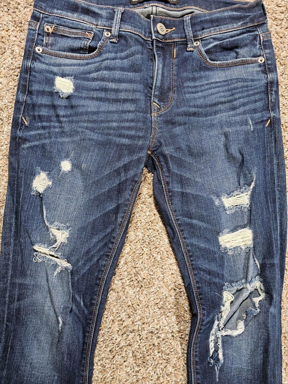 Express Express jeans legging midrise 4R Distressed destroyed Size 27" / US 4 / IT 40 - 2 Thumbnail