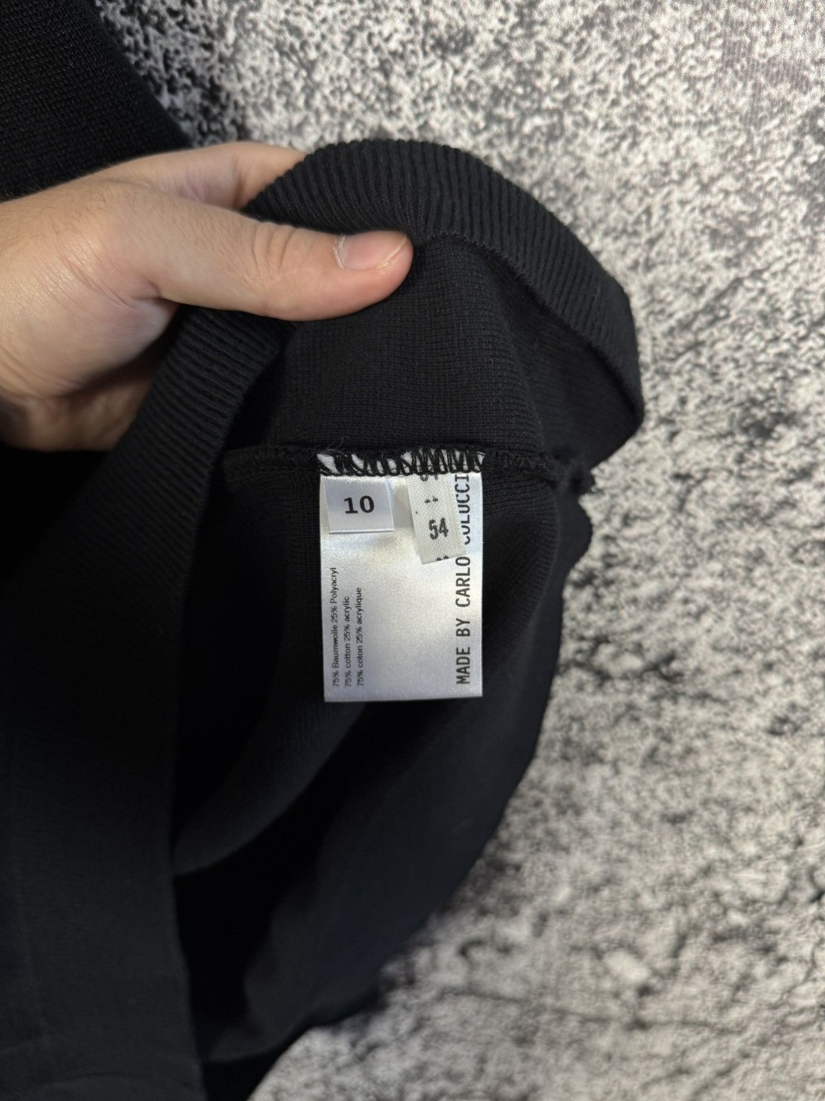 Carlo Colucci Carlo Colucci V-Neck Black Wool Sweater Pullover Size 54 Size US L / EU 52-54 / 3 - 8 Thumbnail