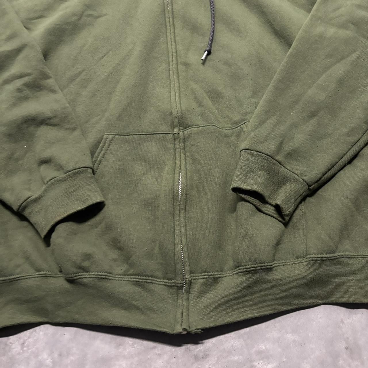 Japanese Brand × Vintage Crazy Vintage Y2K/2000s Moss Green Blank Earth Tone Essential Zip Up Hoodie! Size US XL / EU 56 / 4 - 5 Thumbnail