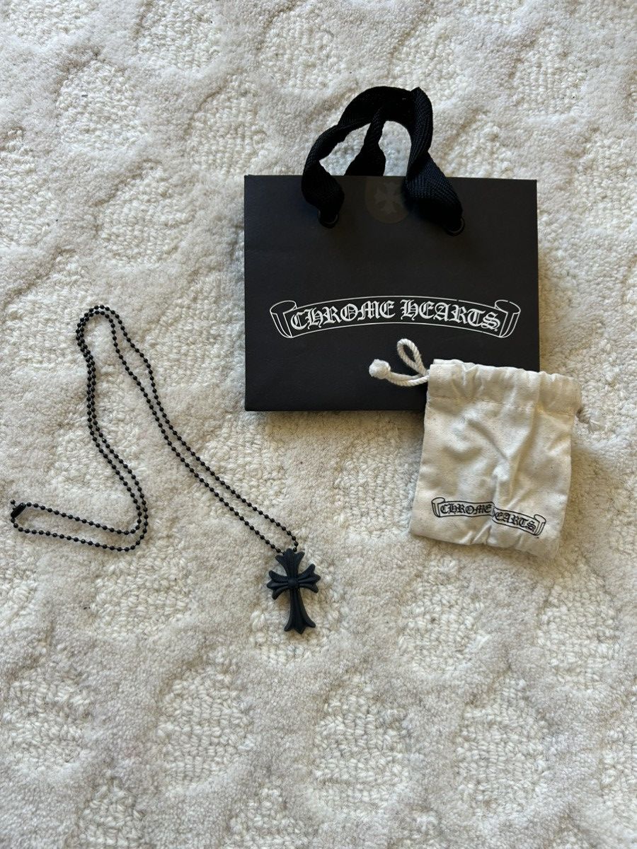 Pre-owned Chrome Hearts Silichrome Necklace In Black