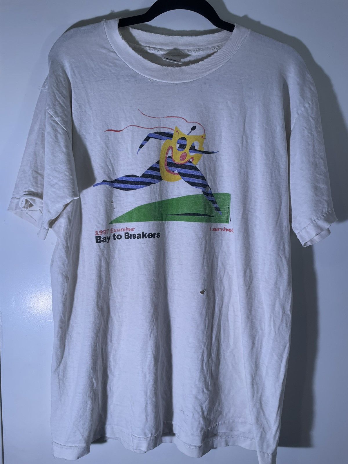 Vintage 90’s VTG Vintage 1997 Examiner Bay Breakers Marathon T Shirt Size US L / EU 52-54 / 3 - 1 Thumbnail
