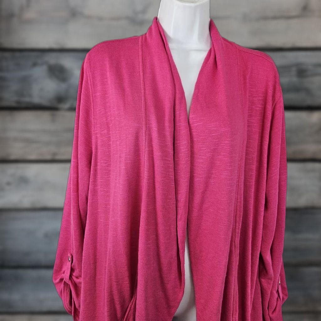 Vintage Chicos Zenergy Womens Cardigan XL Solid Pink Rayon Blend Open Front Shirt Womens XL Pink Cardigan 90s? Size XL / US 12-14 / IT 48-50 - 1 Thumbnail