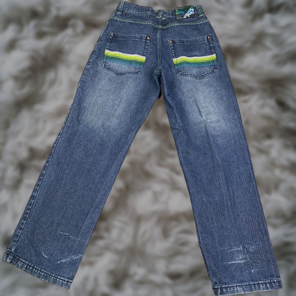 VINTAGE South Pole Jeans Mens 32 Blue Baggy Wide-Leg Denim Grunge Embroidery Hip Hop 90s Womens? No gender.