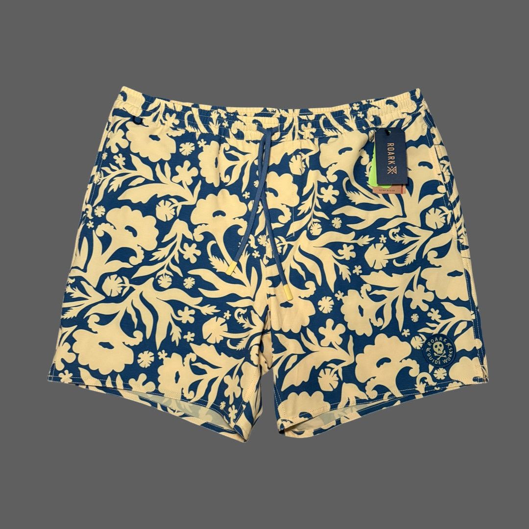 Roark Roark Shorey 16" RB470 Cagliari Costa Print Swim Shorts XL Size US 35 - 1 Thumbnail