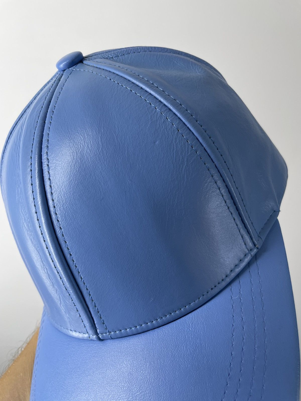 Genuine Leather Genuine Leather Vintage leather cap blue Size ONE SIZE - 5 Thumbnail