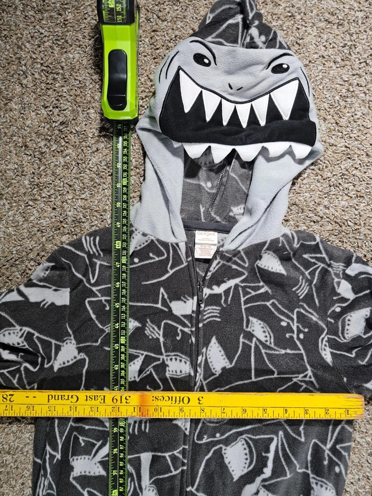 Other Cat & Jack M 8-10 Shark Hooded Pajama Size ONE SIZE - 4 Thumbnail