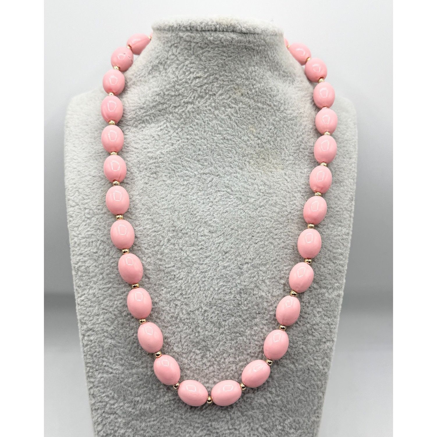 Vintage Vintage pink gold round beaded collar necklace Size ONE SIZE - 1 Thumbnail