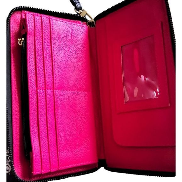 Betsey Johnson Brand New Betsey Johnson Black Leather Wristlet Wallet W/ Em Size ONE SIZE - 8 Thumbnail