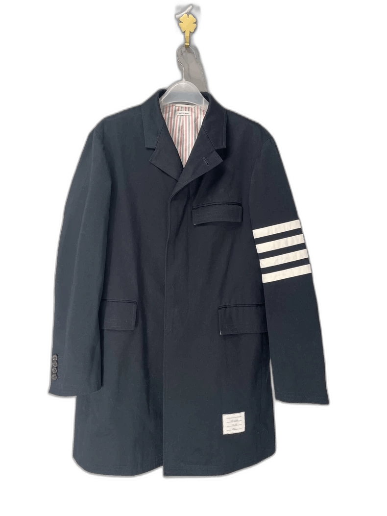 Thom Browne Thom Browne Navy Striped Suit Coat Size US S / EU 44-46 / 1 - 1 Thumbnail