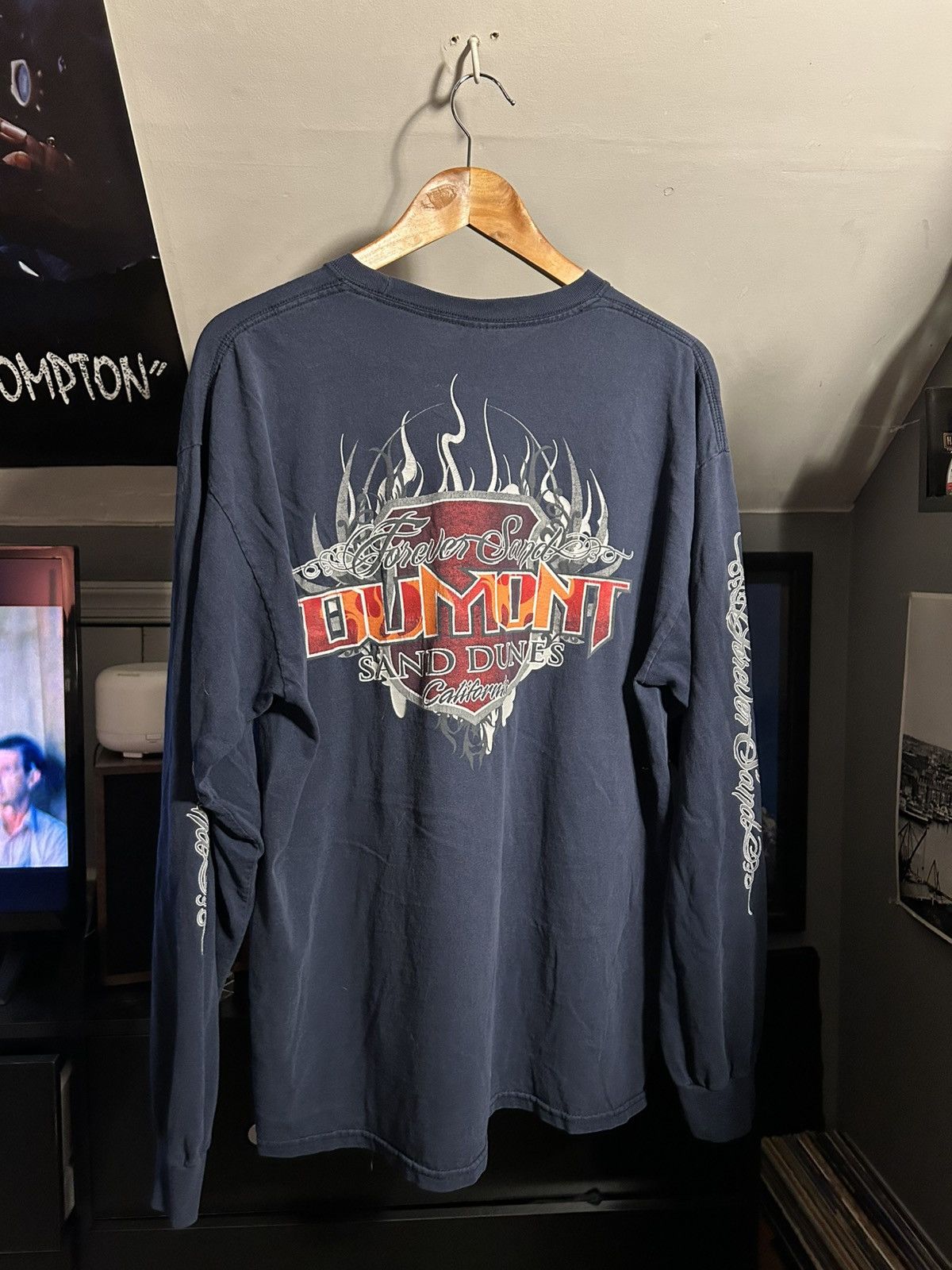 Gildan Vintage 2000’s Dumont Sand Dunes Flame Longsleeve Shirt Size US XL / EU 56 / 4 - 4 Thumbnail