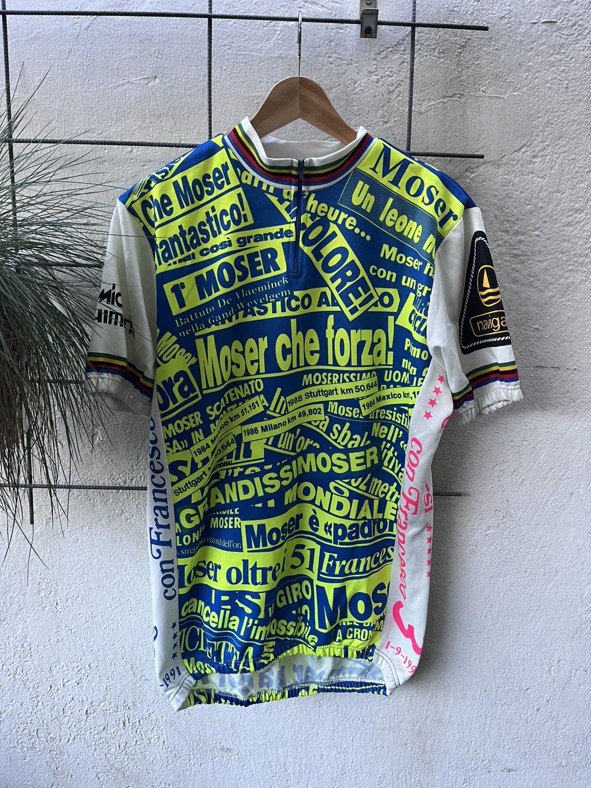 Vintage Vintage Bicycle italian Jersey Francesco Moser Size US XL / EU 56 / 4 - 1 Thumbnail