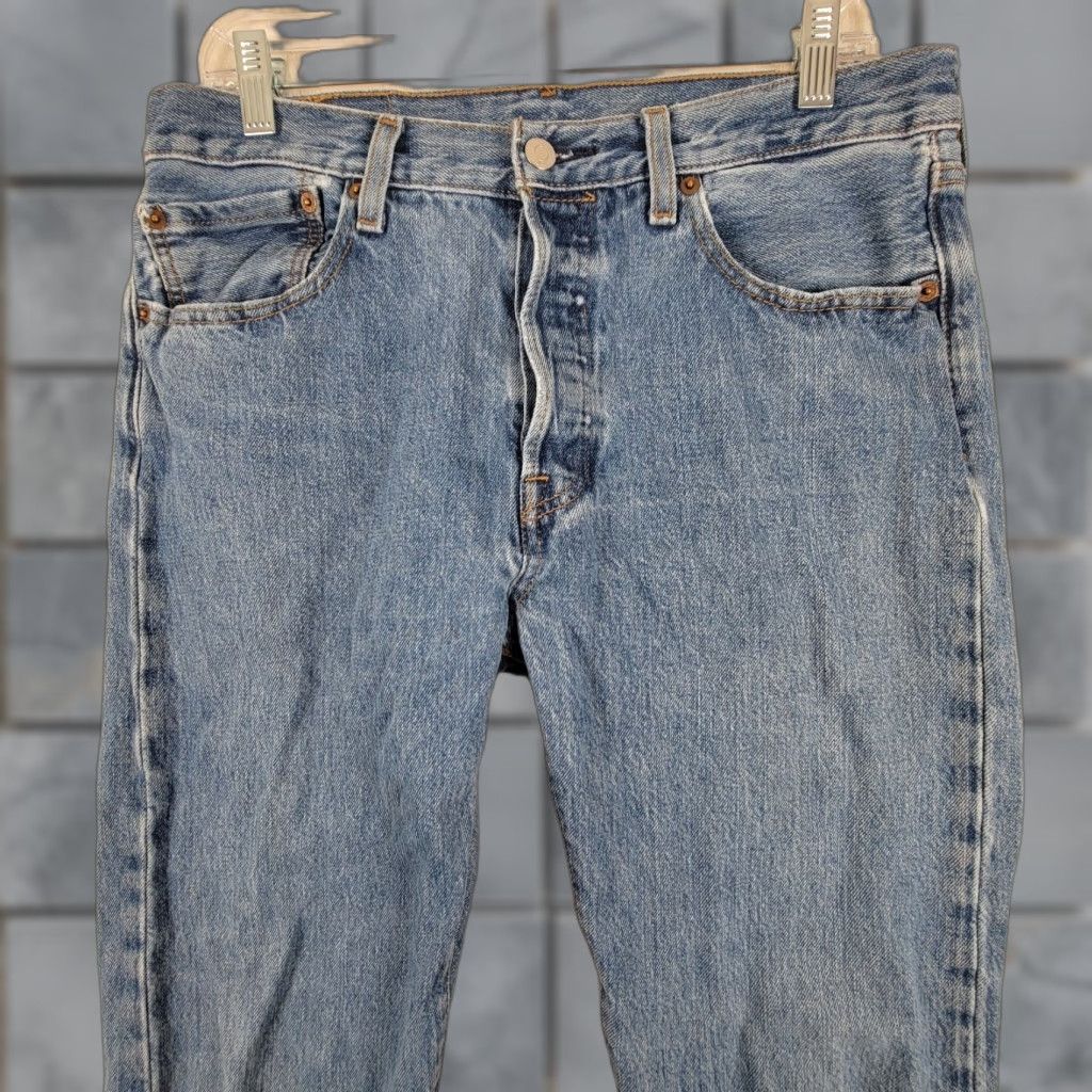 Levi's VINTAGE Levi's Jeans 501 XX Button Fly Straight Leg Blue Denim 32X34 Men Slim Regular 32in Inseam 5-Pocket Distressed Denim Blue Pattern Solid Size US 32 / EU 48 - 1 Thumbnail