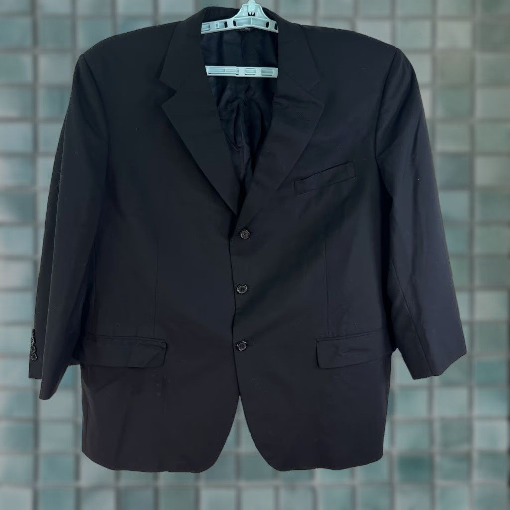 Brooks Brothers Brooks Brothers 100% Wool Tuxedo Blazer Men’s Size 46 Blue Solid 2-Piece Classic USA Size 46R - 1 Thumbnail