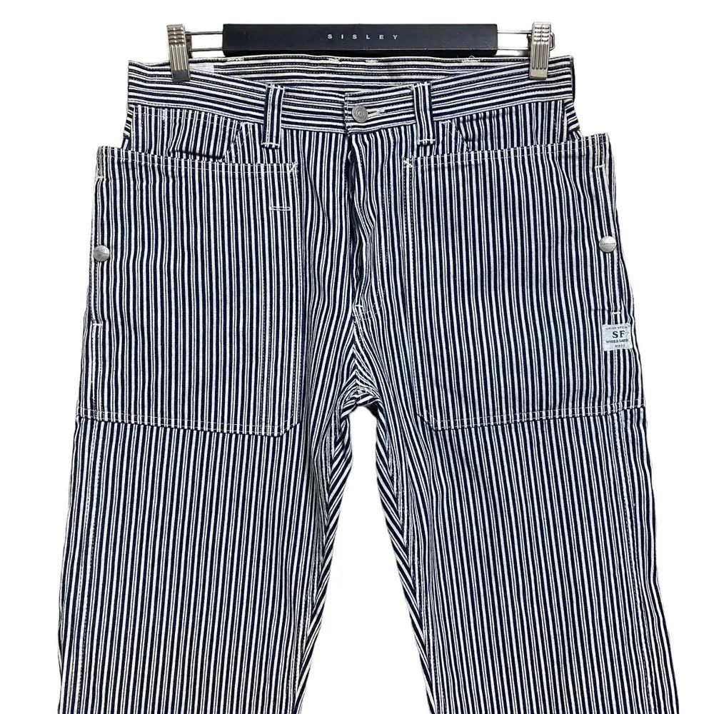 image of Sassafras Hickory Striped Pants in Indigo, Men's (Size 32)