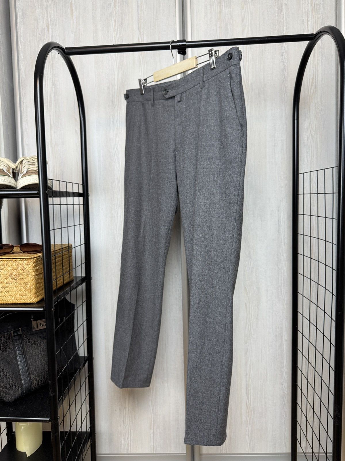 Boggi Boggi Milano made in Italy grey wool buckles classic pants Size US 36 / EU 52 - 3 Thumbnail