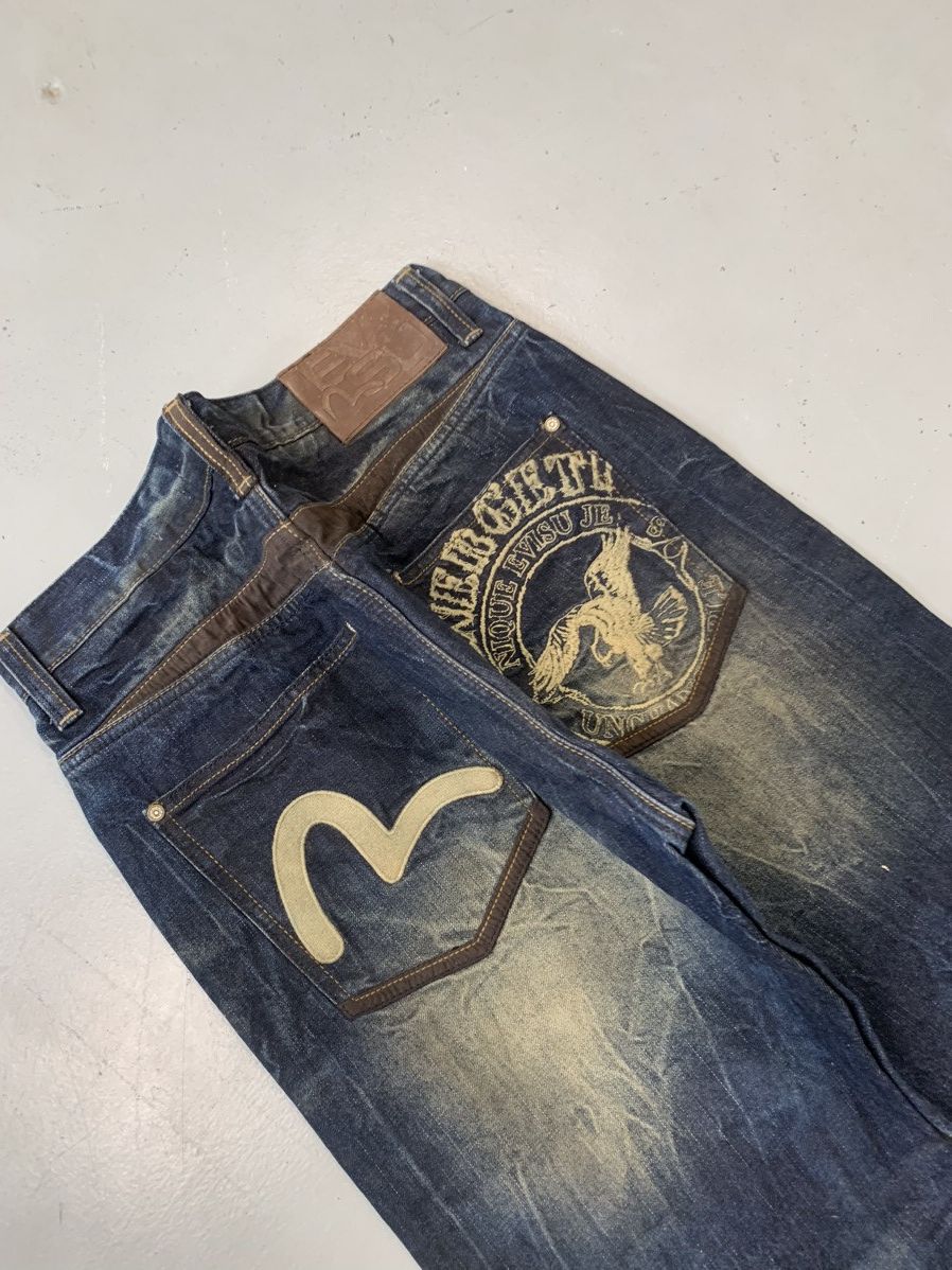 Japanese Brand Vintage Evisu inspired emboridered denim Size US 32 / EU 48 - 3 Thumbnail