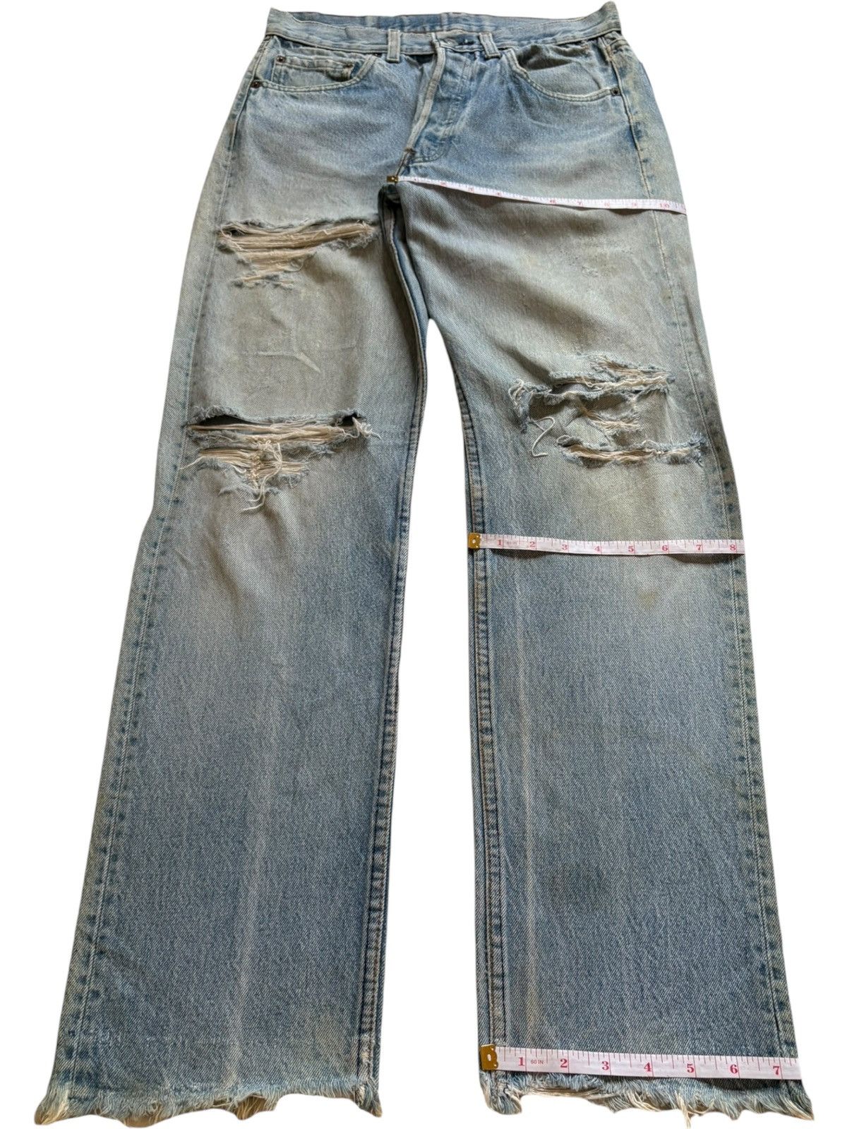 Levi's Vintage 70s Levis 501 Mud Wash Distressed Jeans Size US 28 / EU 44 - 13 Thumbnail