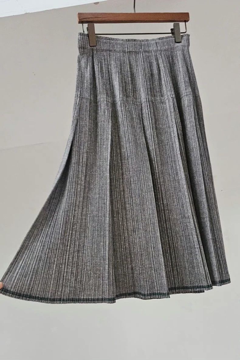 Pleats Please Mosaic Print Pleated Skirt - dmc