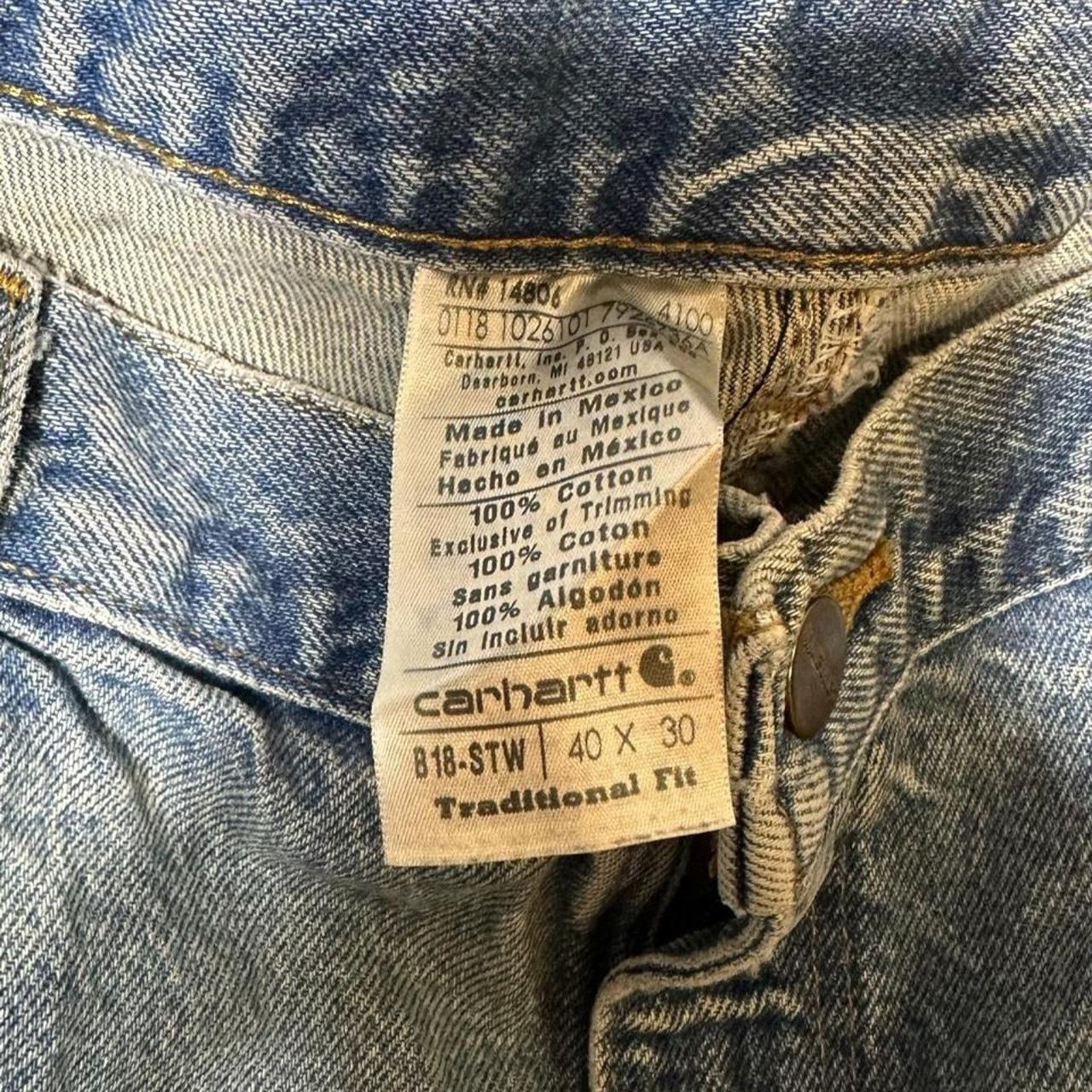 Carhartt Vintage Carhartt Blue Jeans Mens 40x30 Light Skater Pants Size US 40 / EU 56 - 3 Thumbnail