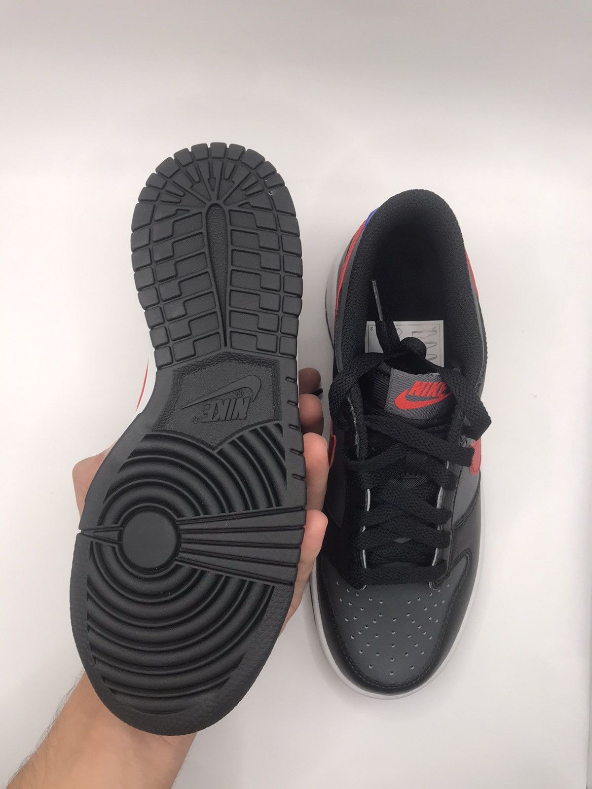 Nike Nike Dunk Low “Black/Grey & Red Swoosh” Size US 7.5 / IT 37.5 - 5 Thumbnail