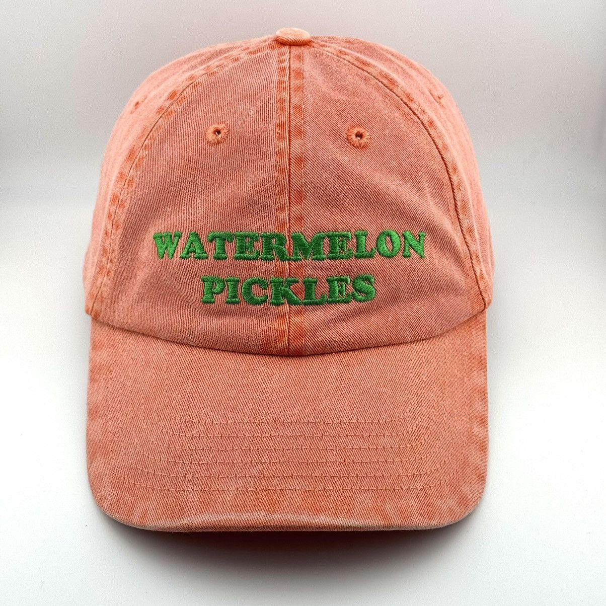 Japanese Brand Positive Messages “Watermelon Pickles” Washed Dad Cap Size ONE SIZE - 5 Thumbnail