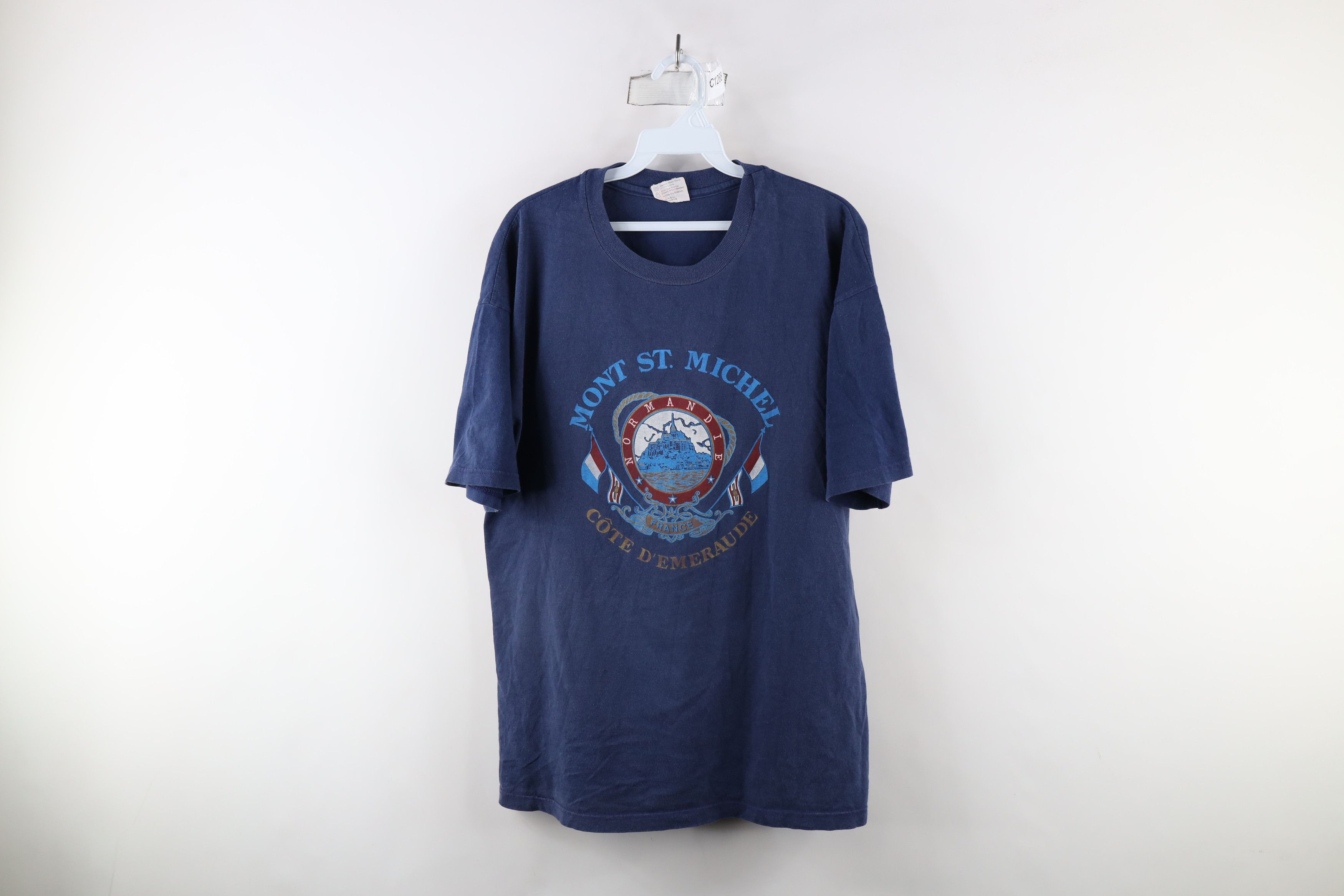 Vintage Vintage 90s Streetwear St Michel Normandie France T-Shirt Size US XL / EU 56 / 4 - 1 Thumbnail