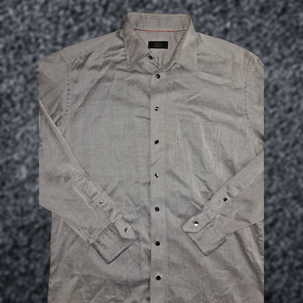 Eton ETON Classic Fit Button-Up Dress Shirt Geometric Pattern Mens 16/41 White Collar Shirt Size 42R - 1 Thumbnail