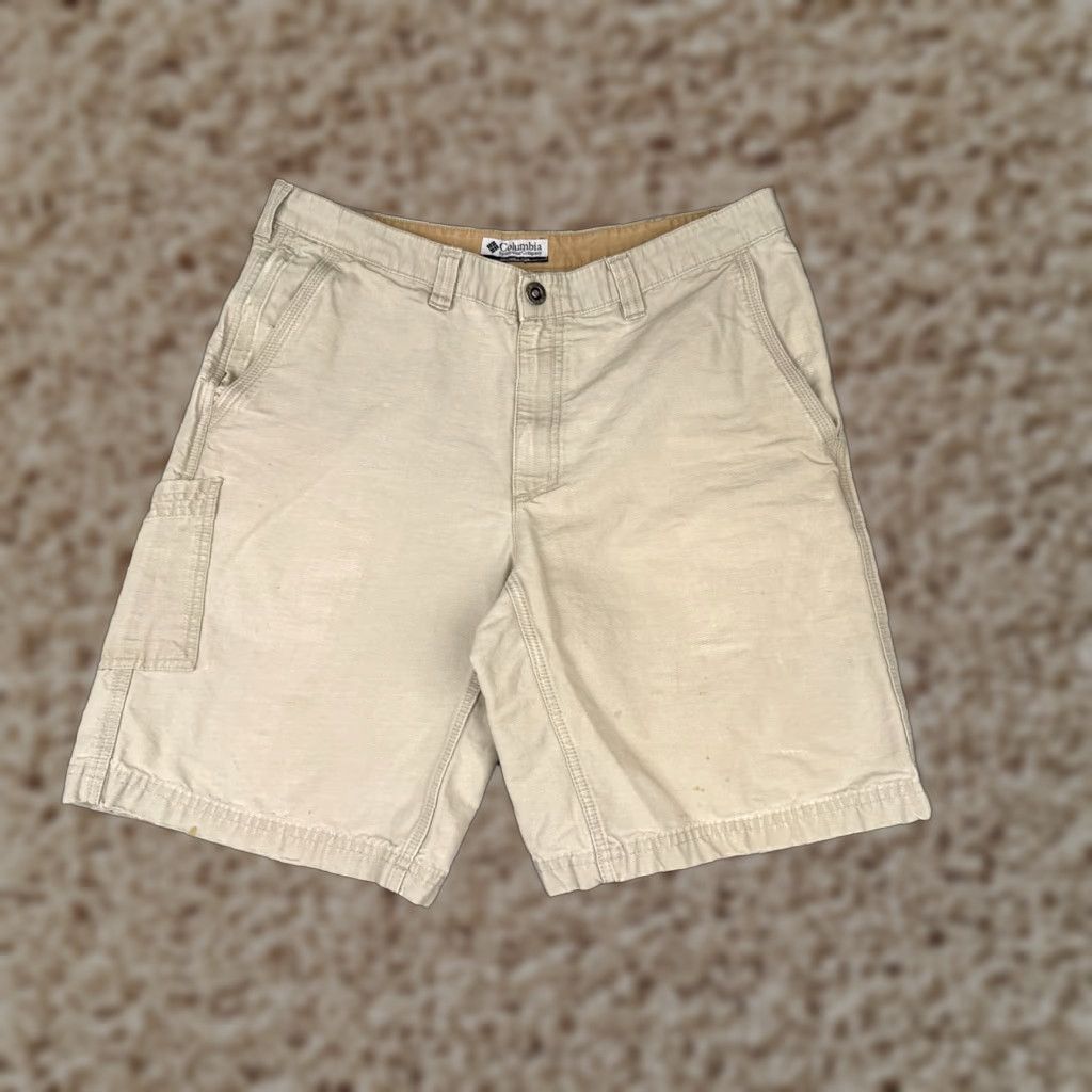 Vintage VINTAGE Columbia Shorts Mens 36 Beige Cargo Cotton 100% Reading? (Correction: avoid adding text). Size US 36 / EU 52 - 1 Thumbnail