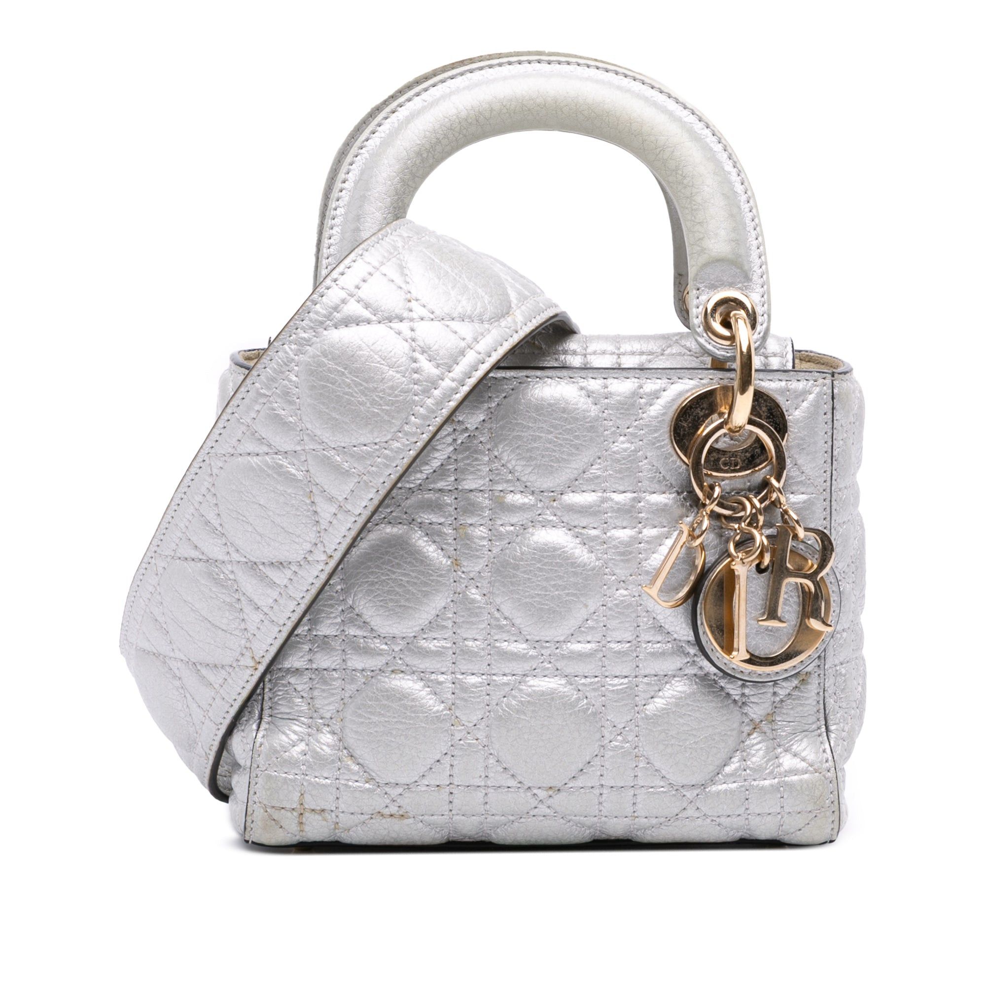 Dior Mini Metallic Grained Calfskin Cannage Lady Dior Size ONE SIZE - 1 Thumbnail