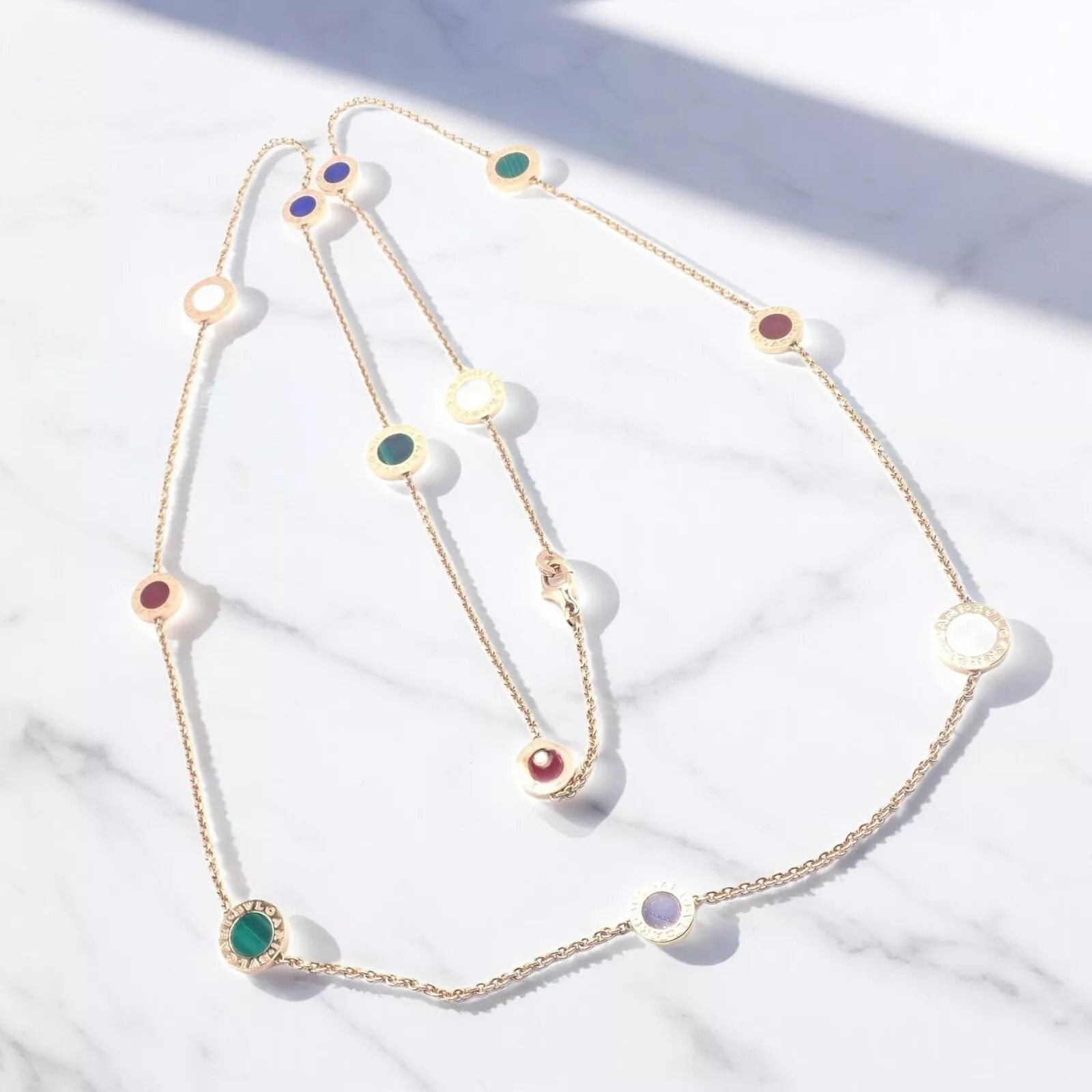 Bvlgari Bvlgari 18k Rose Gold Multi Gemstone 38" Long Necklace Size ONE SIZE - 2 Thumbnail
