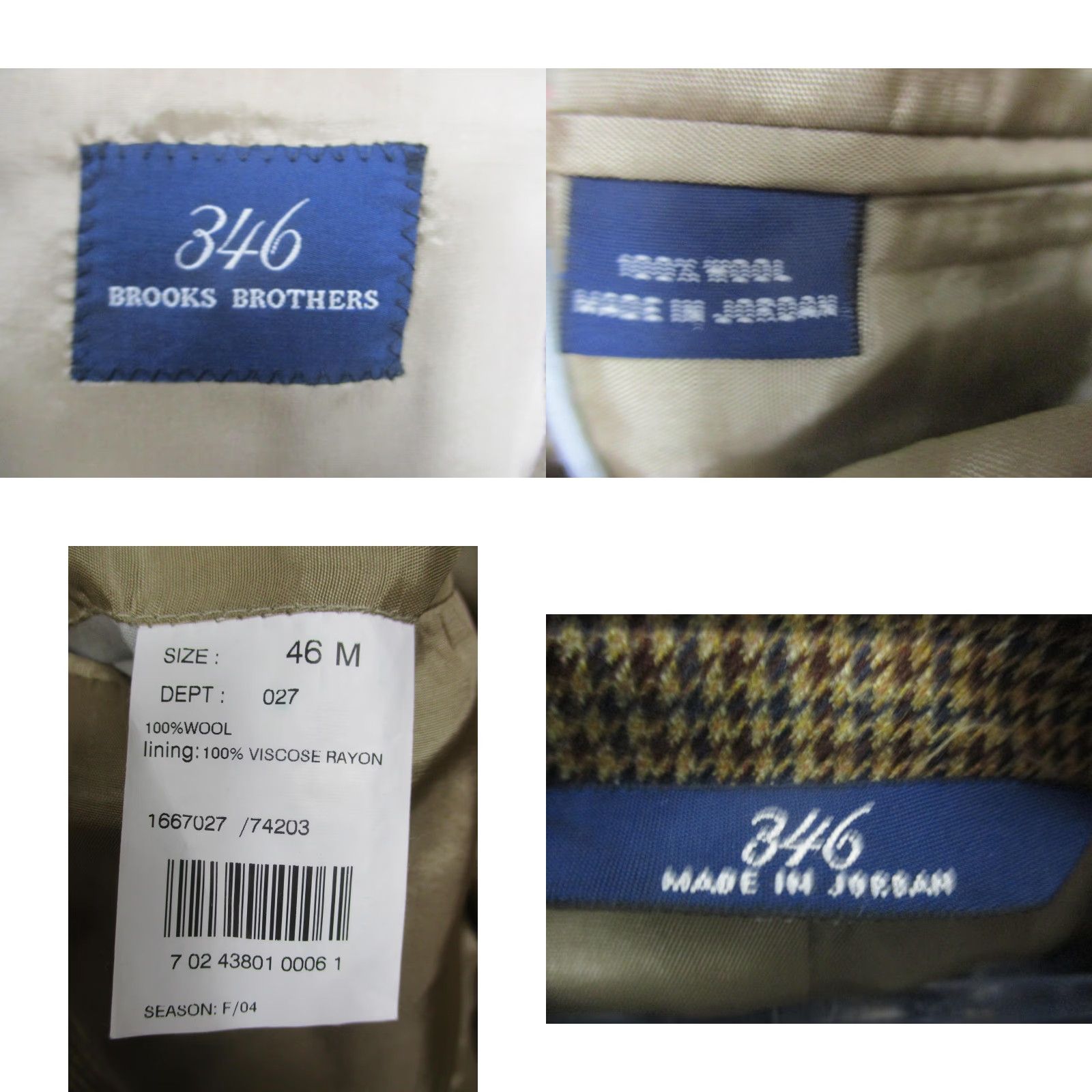 Brooks Brothers VINTAGE Brooks Brothers Sport Coat 346 Mens 46 M Brown Houndstooth Wool 2004 Size US S / EU 44-46 / 1 - 8 Thumbnail