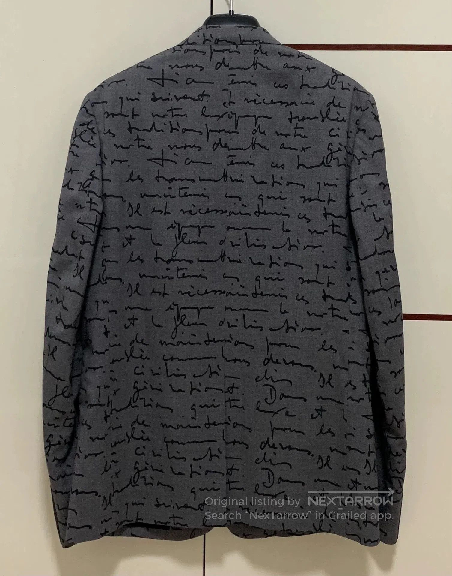 Dior Gray Handwriting Print Blazer. Size US M / EU 48-50 / 2 - 2 Thumbnail