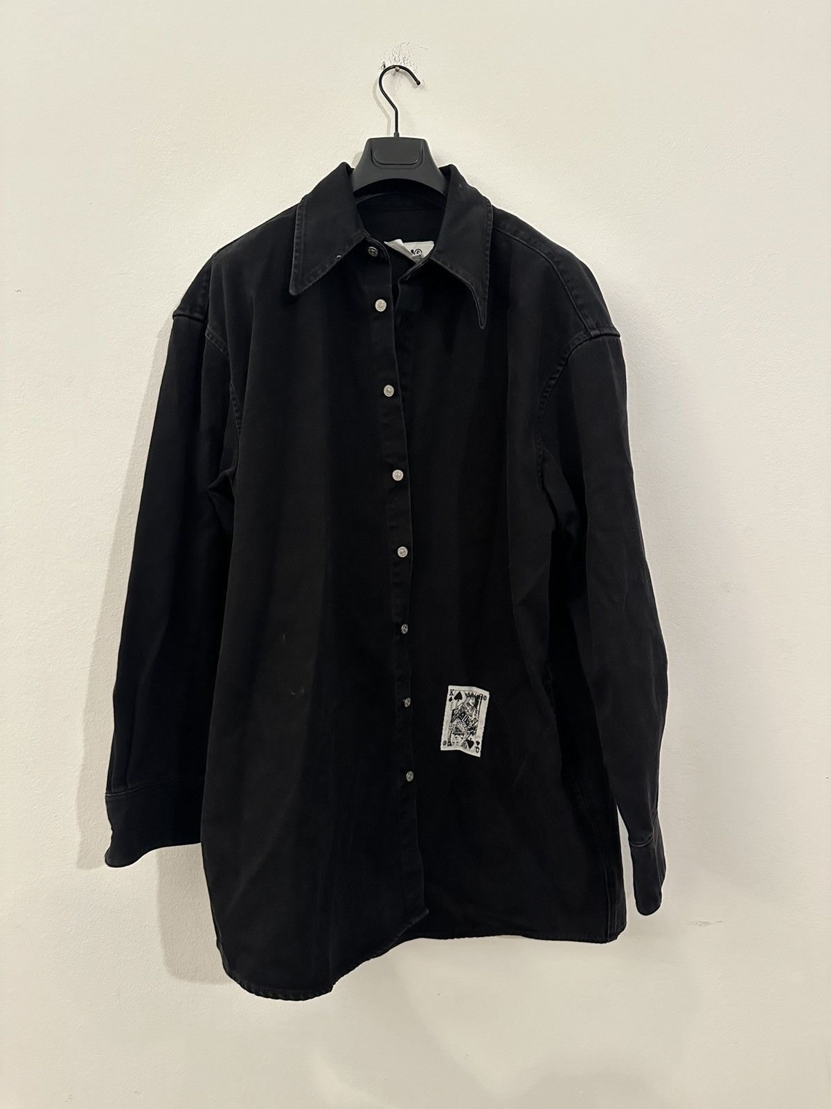 image of Maison Margiela Mm6 Margiela Denim Jacket in Black, Men's (Size Large)