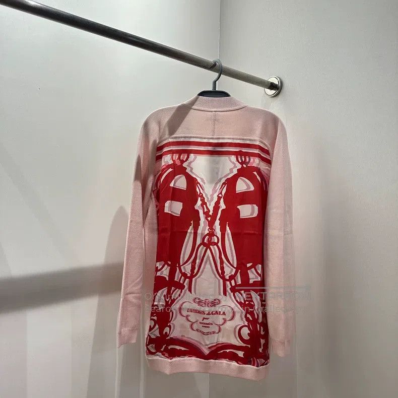 Hermes Hermes Slogan Pattern Silk Long Cardigan Size XS / US 0-2 / IT 36-38 - 1 Thumbnail