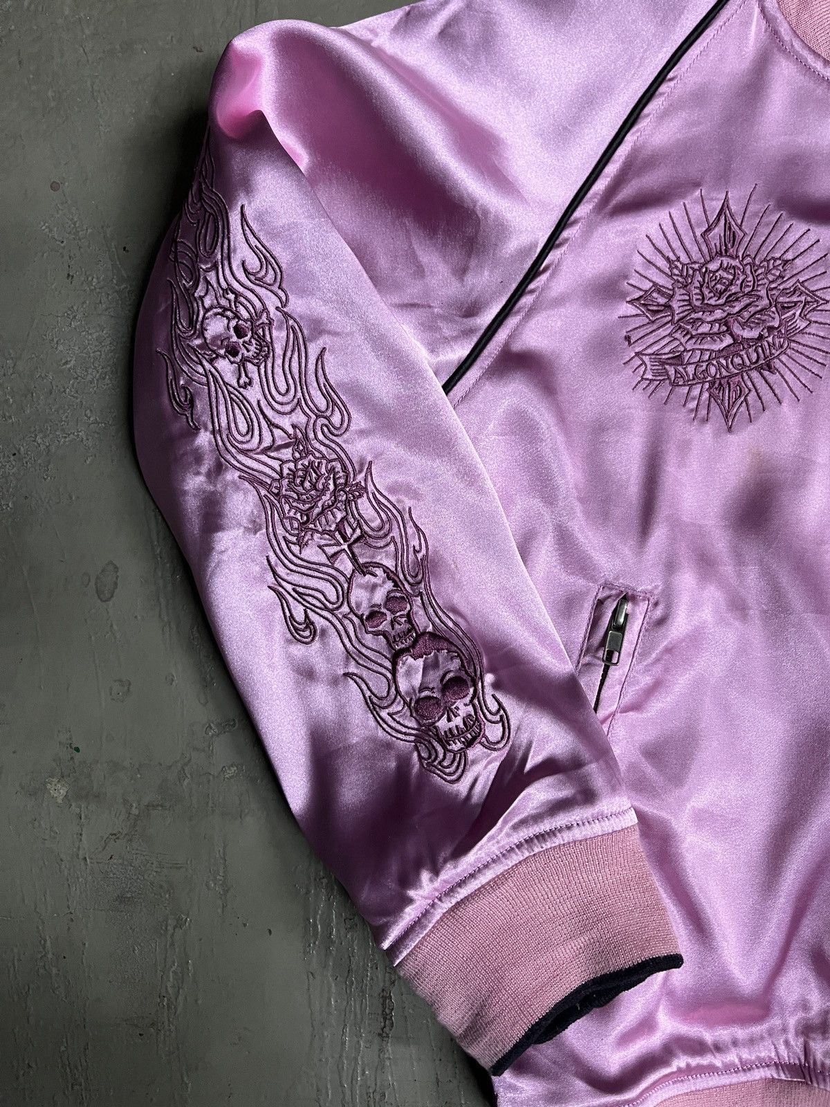 Seditionaries Reversible Algonquins Cross Flame Skull Sukajan Satin Jacket Size US S / EU 44-46 / 1 - 8 Thumbnail