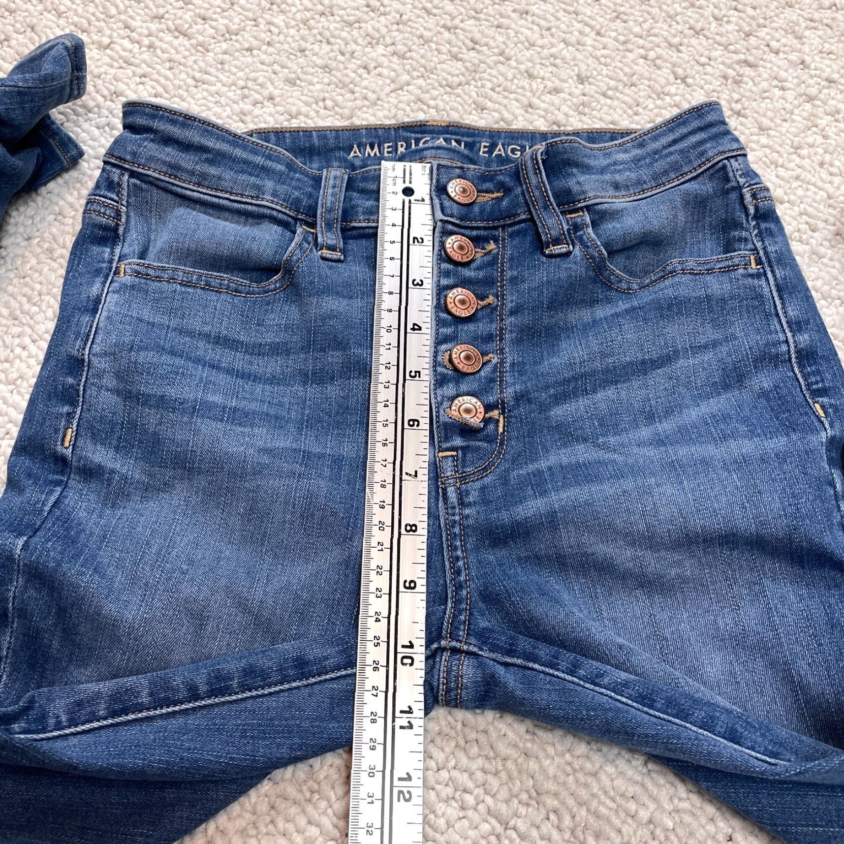 American Eagle Outfitters American Eagle Jeans Womens 4 Short Blue Denim Next Level Stretch Super Jegging Size 27" / US 4 / IT 40 - 4 Thumbnail