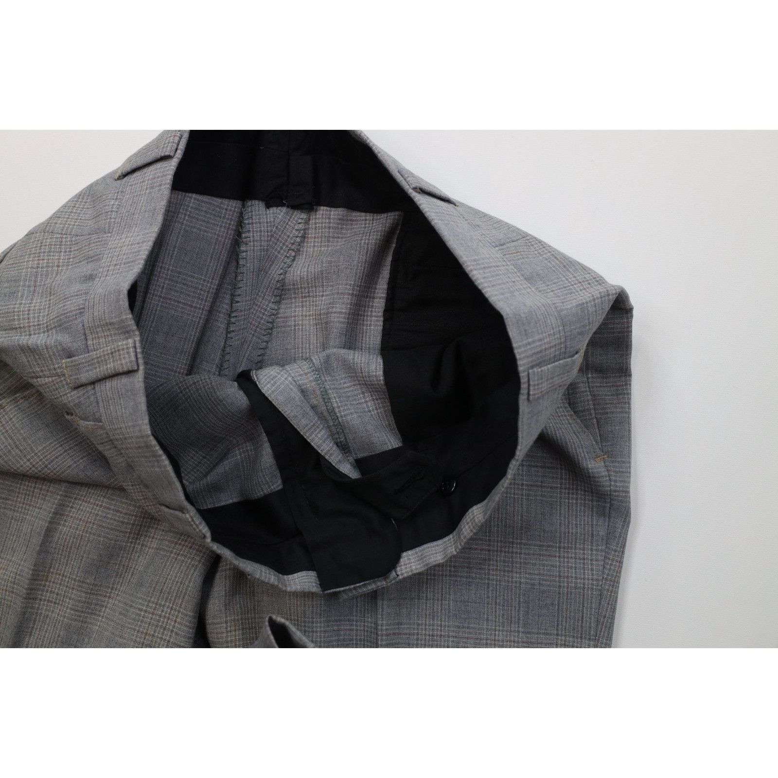 Vintage Vintage 70s Streetwear 2 Piece Wool Suit Plaid Size 42L - 20 Thumbnail