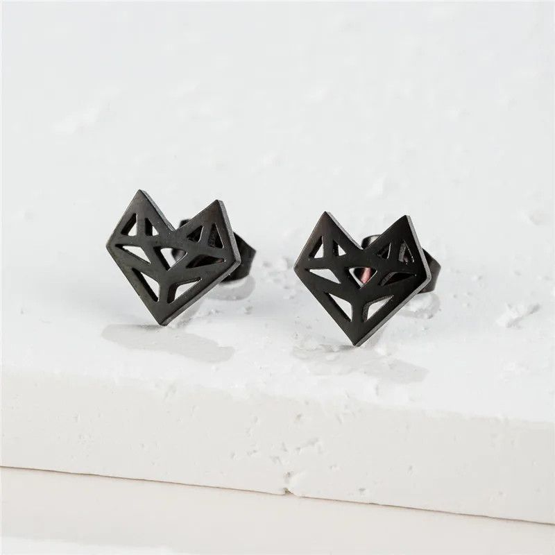 Jewelry Fox Mini Stud Earrings Charm Animal Earring Gift Size ONE SIZE - 2 Thumbnail