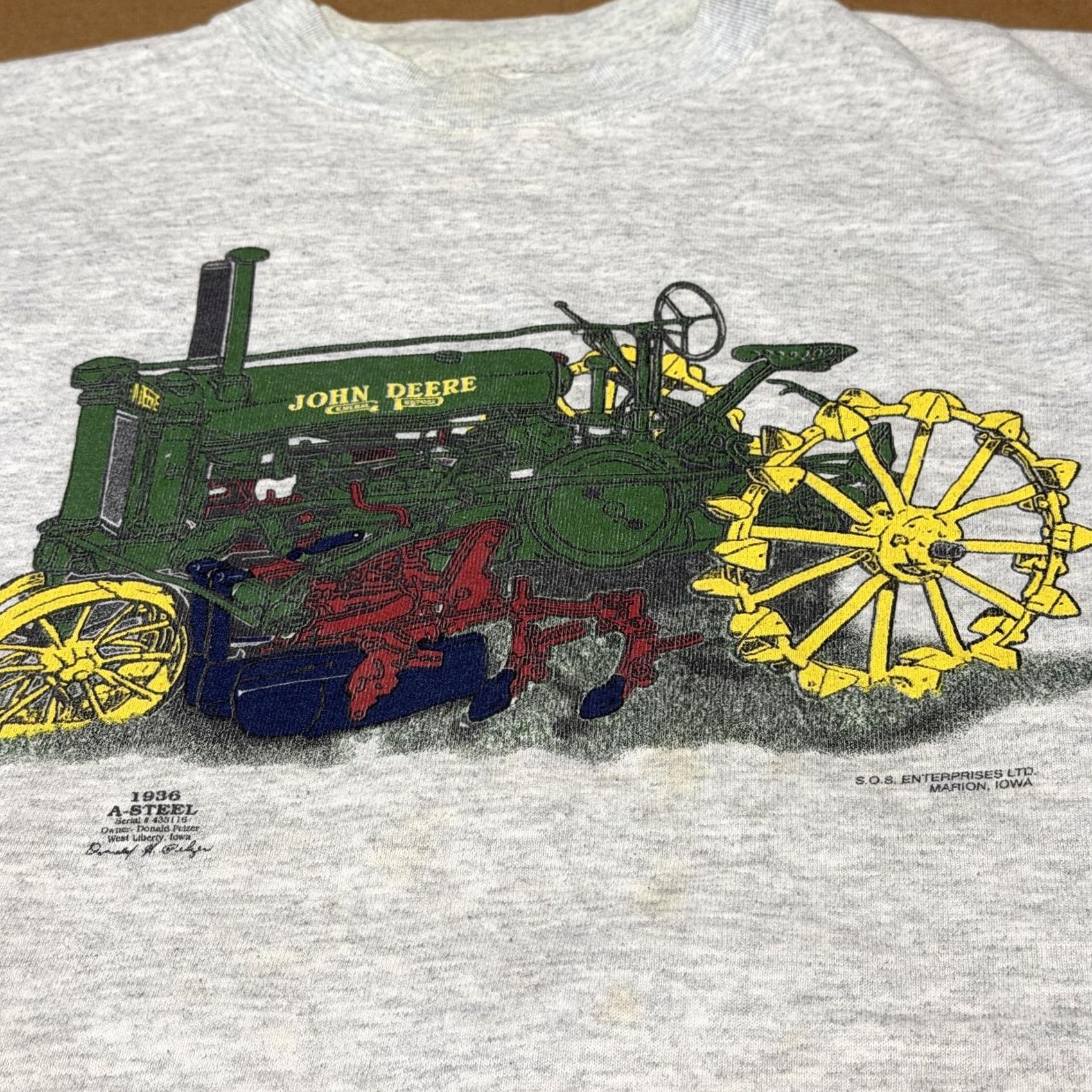John Deere John Deere Sweatshirt Mens Large Gray Tractor Graphic Fleece Pullover Winter Crewneck Graphic Print Size US L / EU 52-54 / 3 - 7 Thumbnail