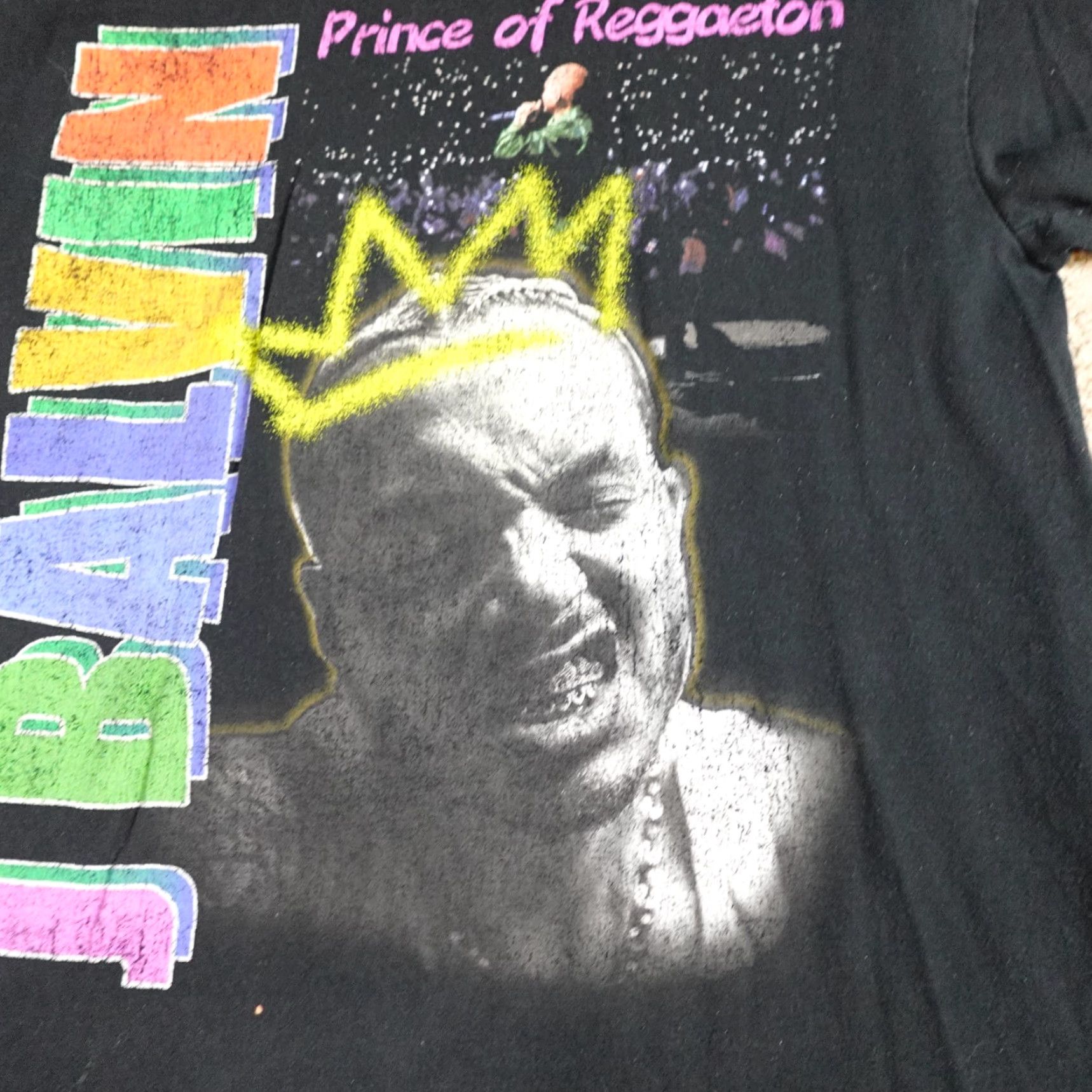 Prince J Balvin Shirt Medium Black Prince of Reggaeton T-Shirt Mens Crew Neck Short Sleeve Jersey Cotton Graphic Print Vintage: No Regular Fit Folded? Size US M / EU 48-50 / 2 - 2 Thumbnail