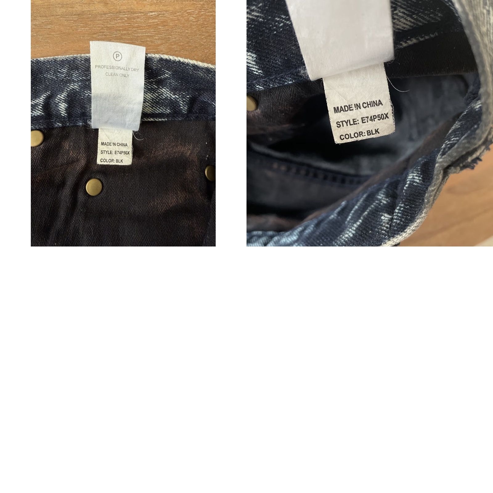Prps PRPS Jeans Mens 31 Denim Distressed Button Fly 34x28 Black 5-Pocket Straight Band 90s Grunge Logo Shirt Size US 31 - 9 Thumbnail