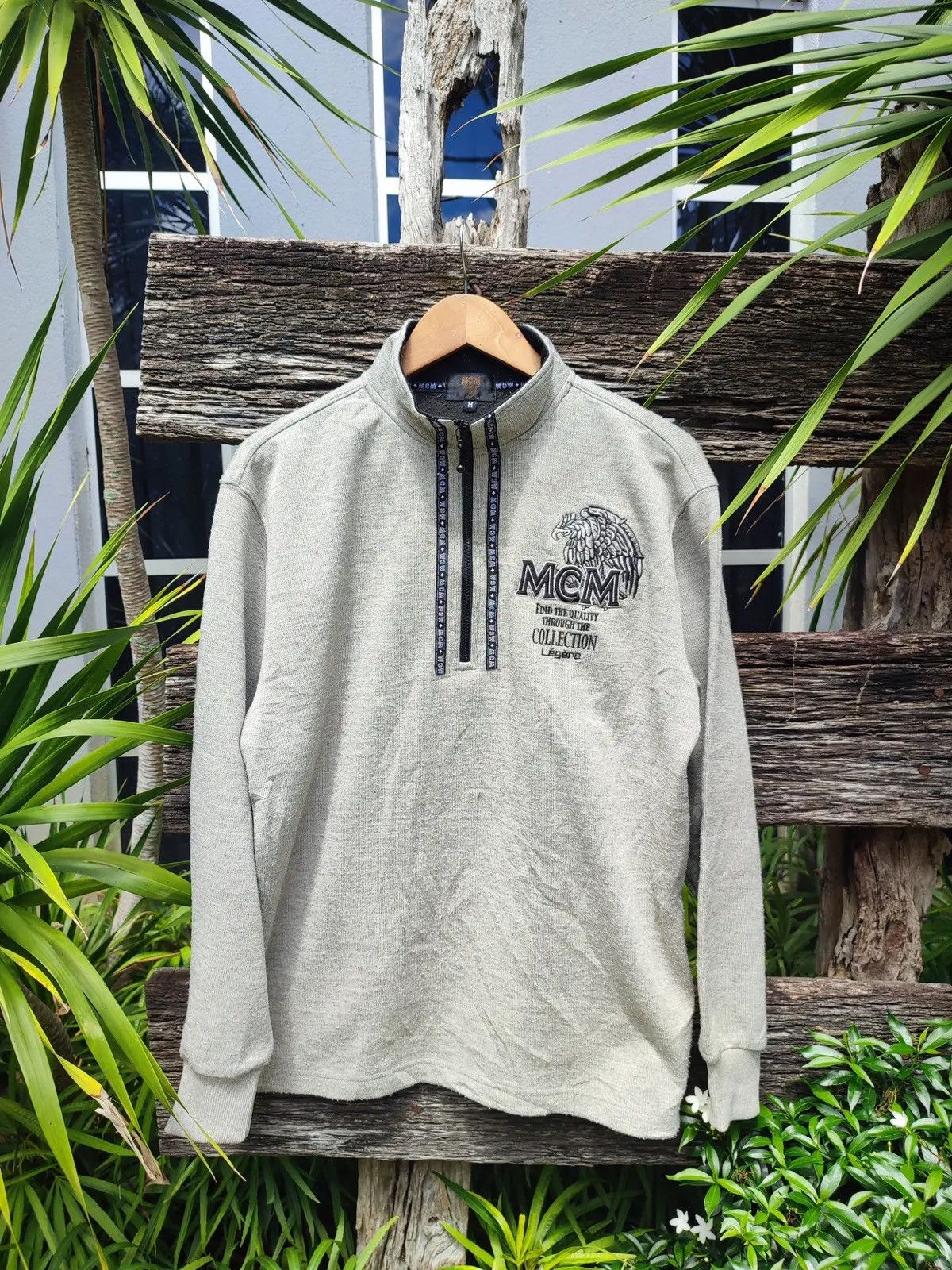MCM Vintage MCM Embroidered Quarter-Zip – Dragon Crest Logo Size US M / EU 48-50 / 2 - 6 Thumbnail