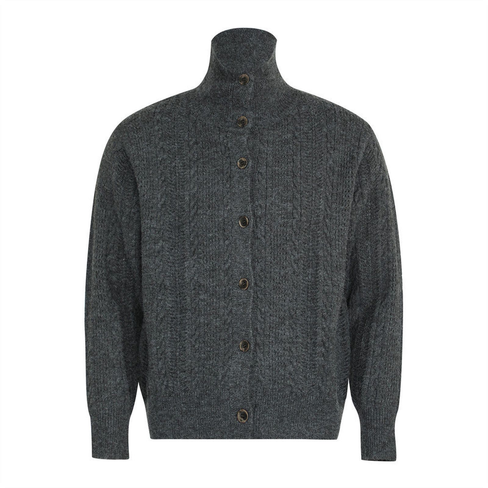 Vintage Men's Cable Knit Button-Up Sweater Size US M / EU 48-50 / 2 - 5 Thumbnail
