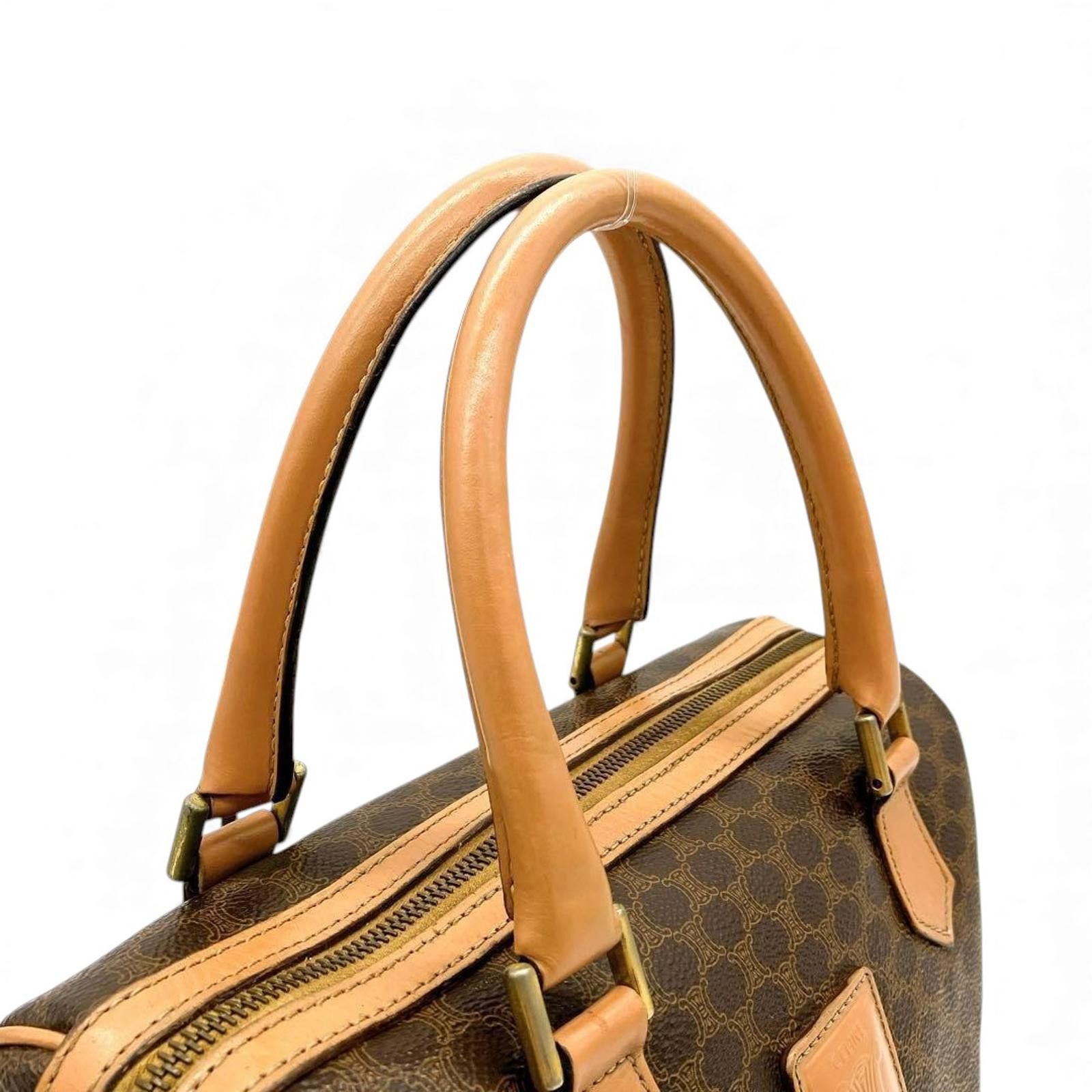 Celine Celine - Vintage Brown Monogram Handbag Leather Size ONE SIZE - 4 Thumbnail