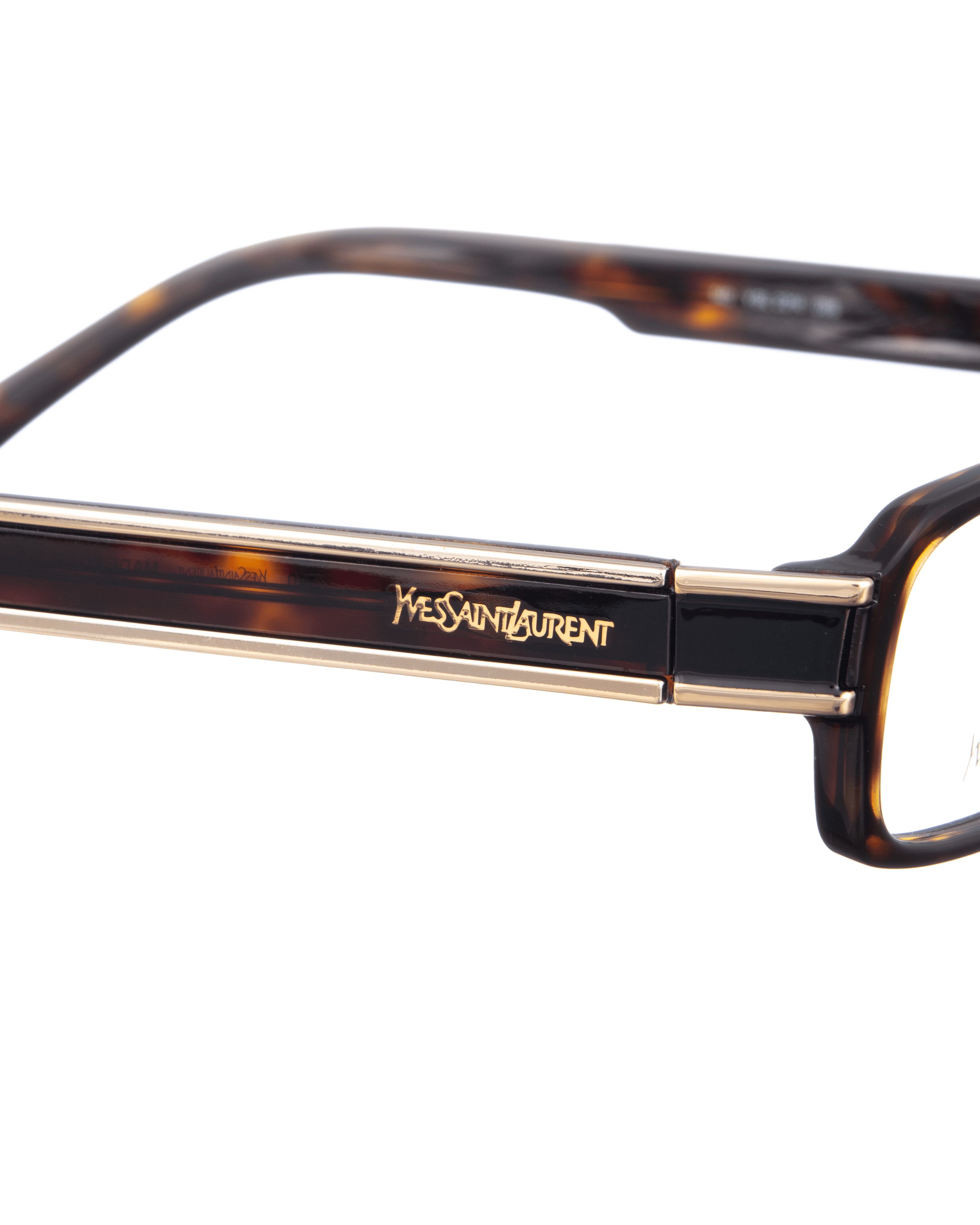 Saint Laurent Paris Yves Saint Laurent 00s Havana Black Glasses Gold Details Size ONE SIZE - 1 Thumbnail